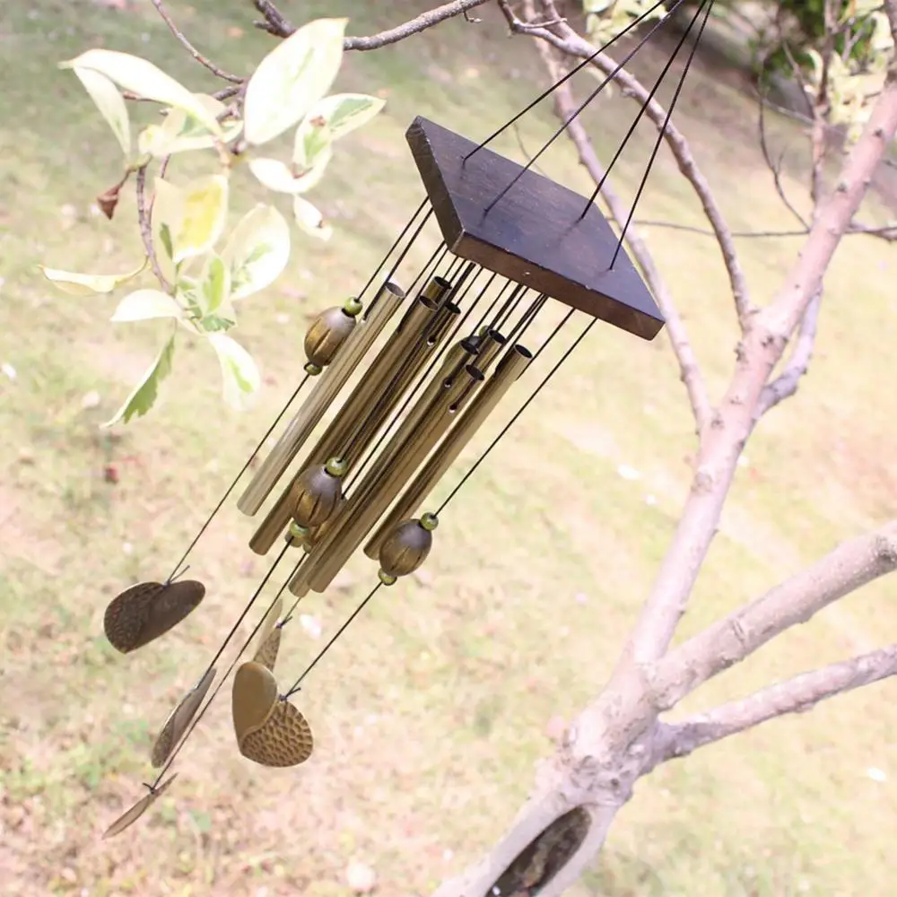 64cm Hanging Hearts Windmill Wind Chime Tube Decorative Outdoor Home Mobile for Home Decoration Crafts