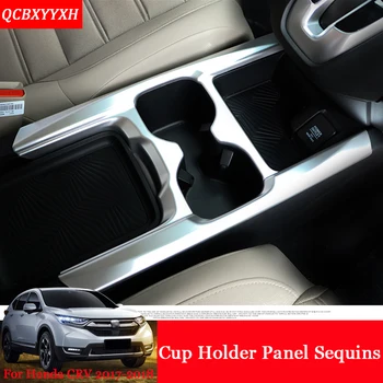 

Car Styling Auto Interior Frame Decal Cup Holder Panel Sequins Internal Decorations Stickers For Honda 5th CRV CR-V 2017 2018