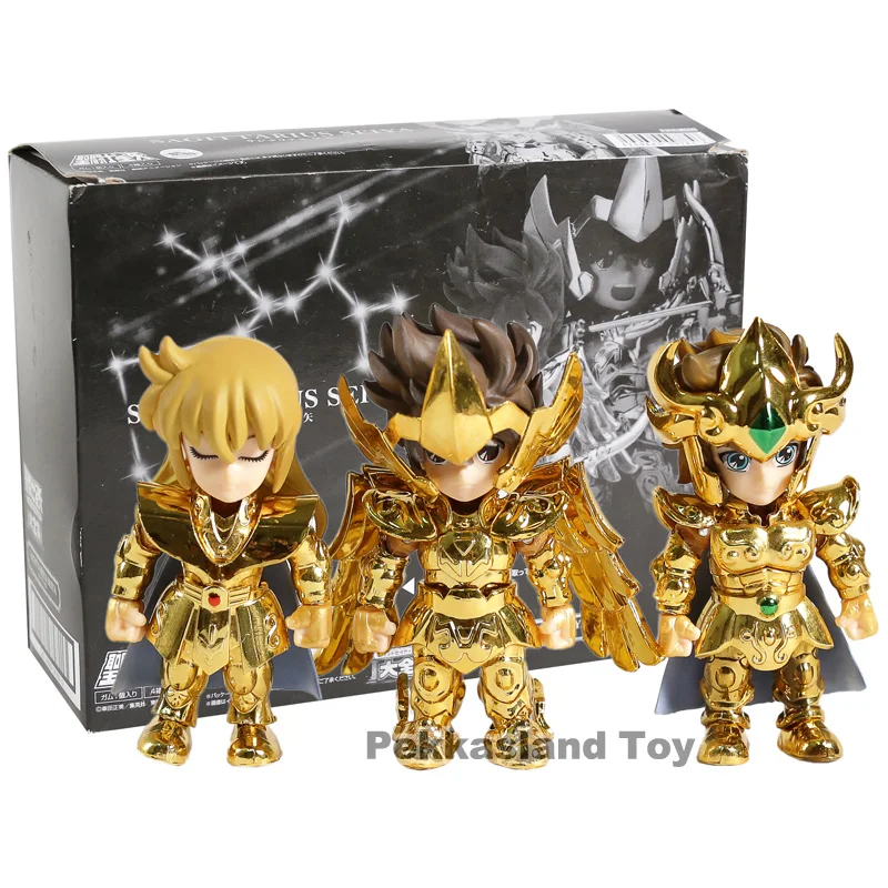 

Saint Seiya The Complete Works of Sagittarius Seiya Leo Aioria Virgo Shaka PVC Figures Toys 3-pack