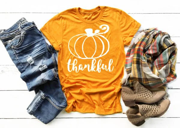 Thankful Pumpkin Thanksgiving Shirt Women's Women's Fall Pumpkin Thankful Shirt Fall & Autumn Shirt Women's Fall Fashion