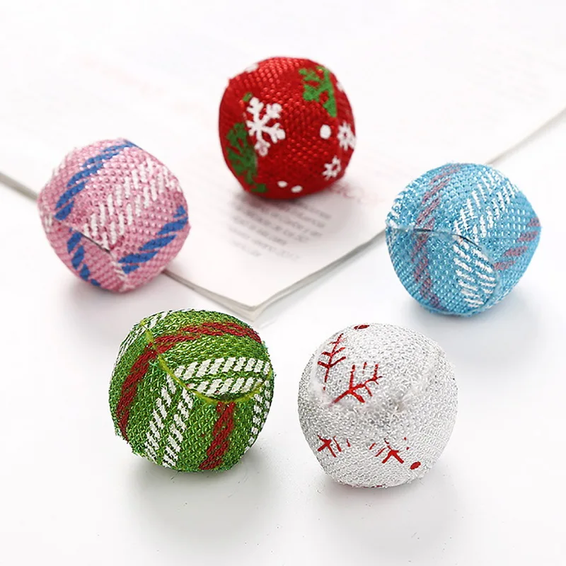 

Random Color Cats Ball Creative 4cm Toys Interactive Playing Chewing Rattle Scratch Pet Cat Ball Training Pet Supplies