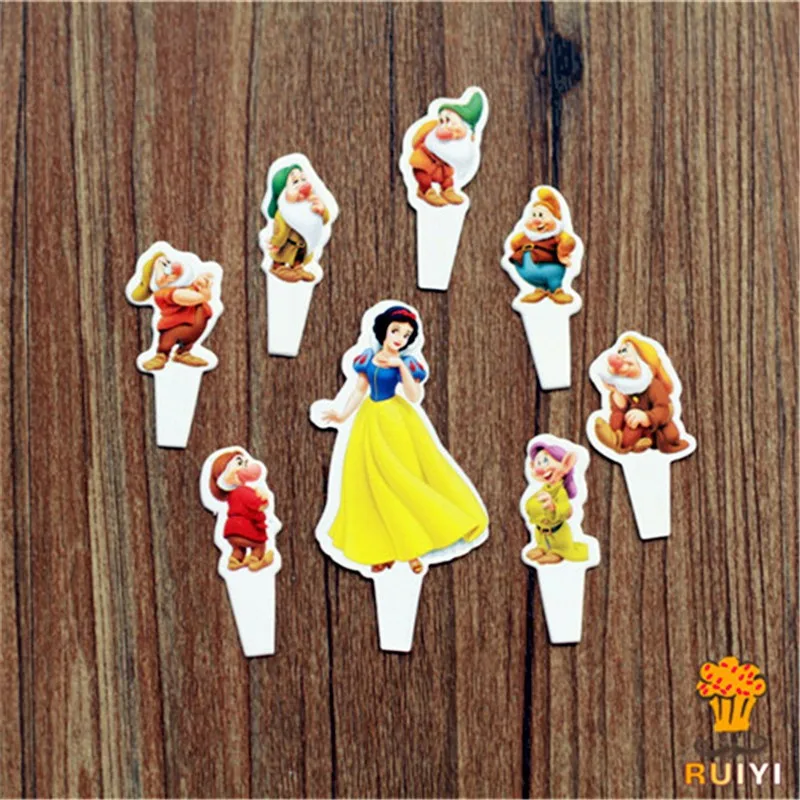24 Pieces Neige Blanche Et Les Sept Nains Decoration De Gateau Cupcake Pics Cas Enfants Fete D Anniversaire Bebe Douche Barre De Bonbons Aw 0408 Aliexpress