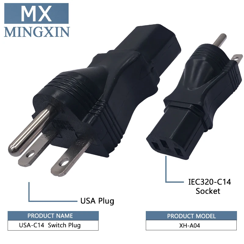 

American Standard Male to IEC 320 C13 Female Power Adapter, NEMA 6-15 P to C13 Socket, Industrial Power Plug.