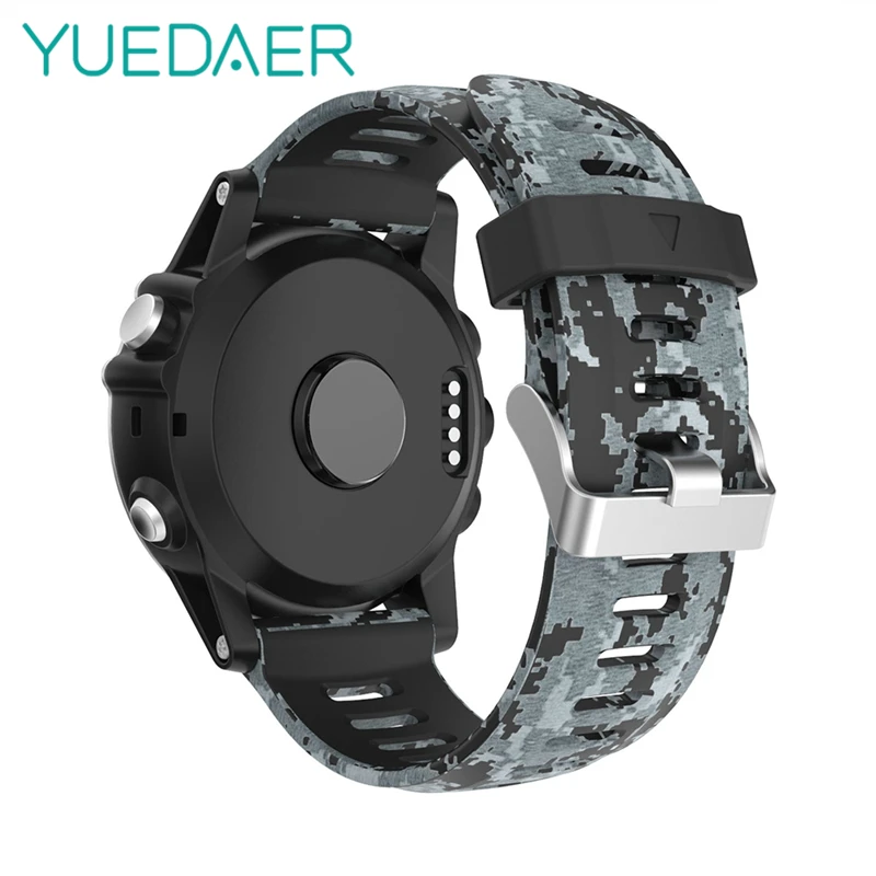 

YUEDAER Sport Camouflage Watchband Strap For Garmin Fenix 5X Band Green Gray Silicon Bracelet For Garmin Fenix 3 3 HR Strap Men