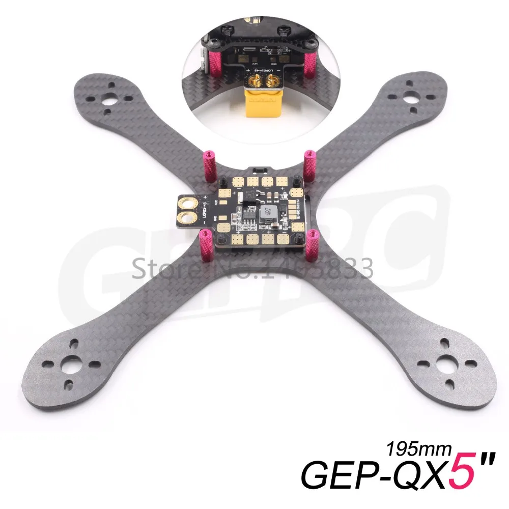 GEP-QX5 195 мм 3 K 3 мм 3,5 мм 4 мм углеродного волокна FPV рама с XT60 PDB для FPV гоночный Квадрокоптер fame