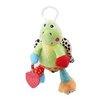 

New Fashion Baby Cute Plush Music Animal Turtle Bed Trailer Hanging Toys Korean Style Fun Children Kids Rattles Toys