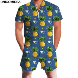 Piña de Impresión Hombres Mameluco Hawaii Mono Mameluco Vacaciones de Verano Mono de Una Pieza Slim Fit Ropa de Playa Conjuntos de los Hombres Ocasionales Piña de Impresión Hombres Mameluco Hawaii Mono Mameluco Vacaciones de Verano Mono de Una Pieza Slim Fit Ropa de Playa Conjuntos de los Hombres Ocasionales