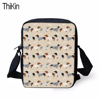 

THIKIN women shoulder crossbody bags small messenger bags ladies dachshund dog pattern handbag female school student bag tote
