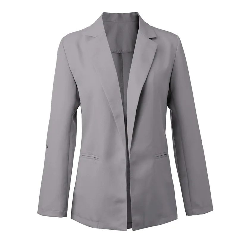 New Autumn Women Long Sleeve Blazer Open Front Short Fashion Cardigan Winter Coat Suit Jacket Outwear Work Office Coat (12)