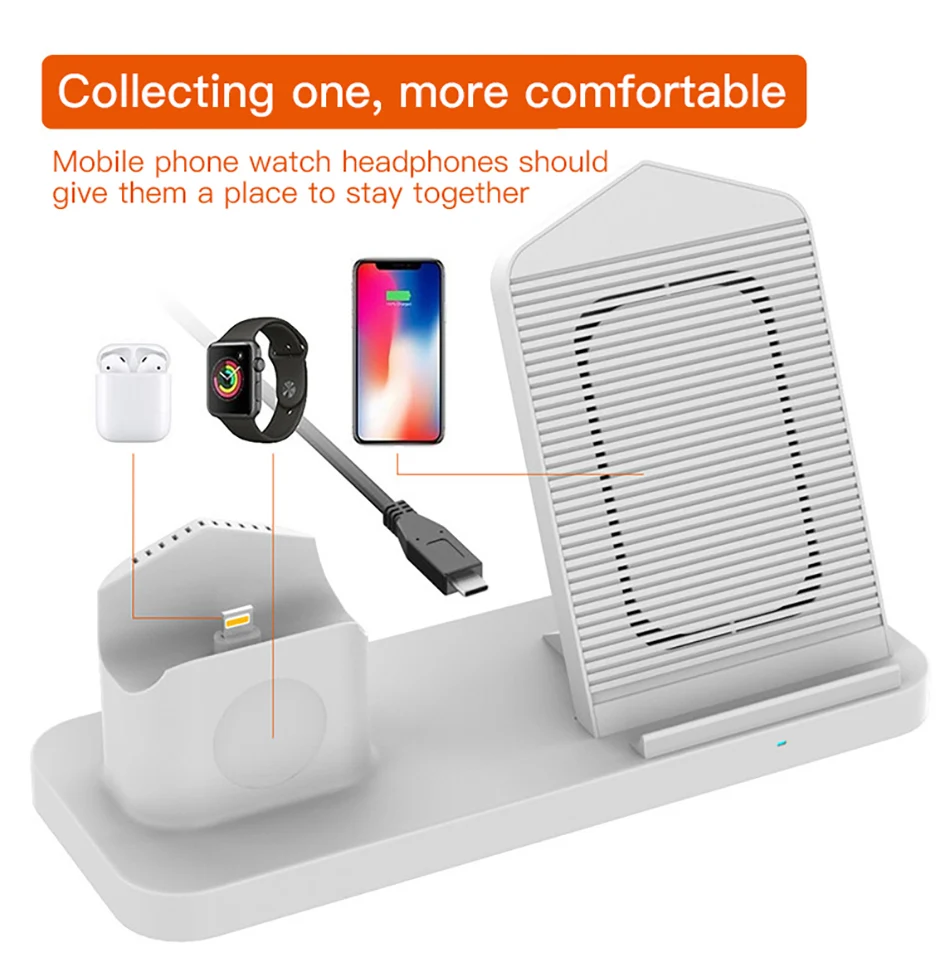 !ACCEZZ Fast Wireless Charger For Apple Watch 1 2 3 4 For iphone XS MAX XR X Samsung Xiaomi Phone Magnetic Charger For Airpods 2 (7)