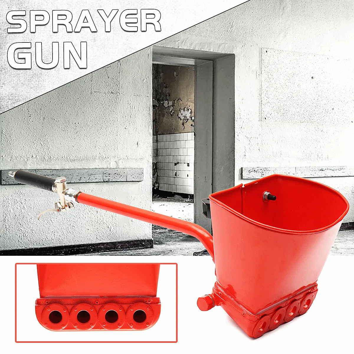 

Fast Shipping 4 Jets Render Sprayer Hopper Bucket Gypsum Guns Mortar Sprayer Plaster Hopper Guns Cement Spray Guns