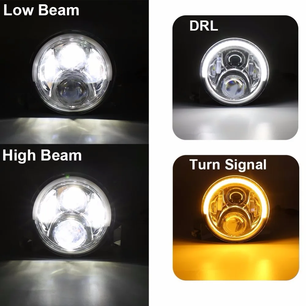 Для Hummer H1 H2 светодиодный фар лада Нива 80 W 60 w 7 дюймов светодиодный фары ангел глаз DRL Янтарный поворотов для Jeep Wrangler JK лампа