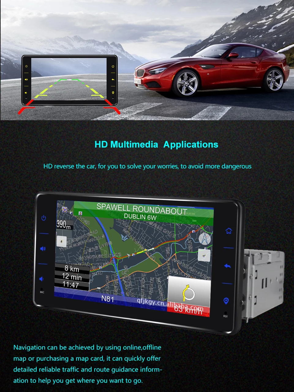 Excellent Single Din DSP 2GB+32GB 6.2" Universal Car Andriod 8.1 Head Unit Octa Core Bluetooth Wifi GPS Navi SWC Mirrorlink Car Radio 5