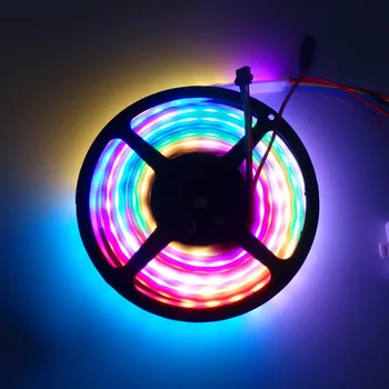 

Addressable 2m 144LEDs/m DC5V WS2813 RGB full color led pixel strip,,with 144pixels/M;IP66;waterproof in milky tube