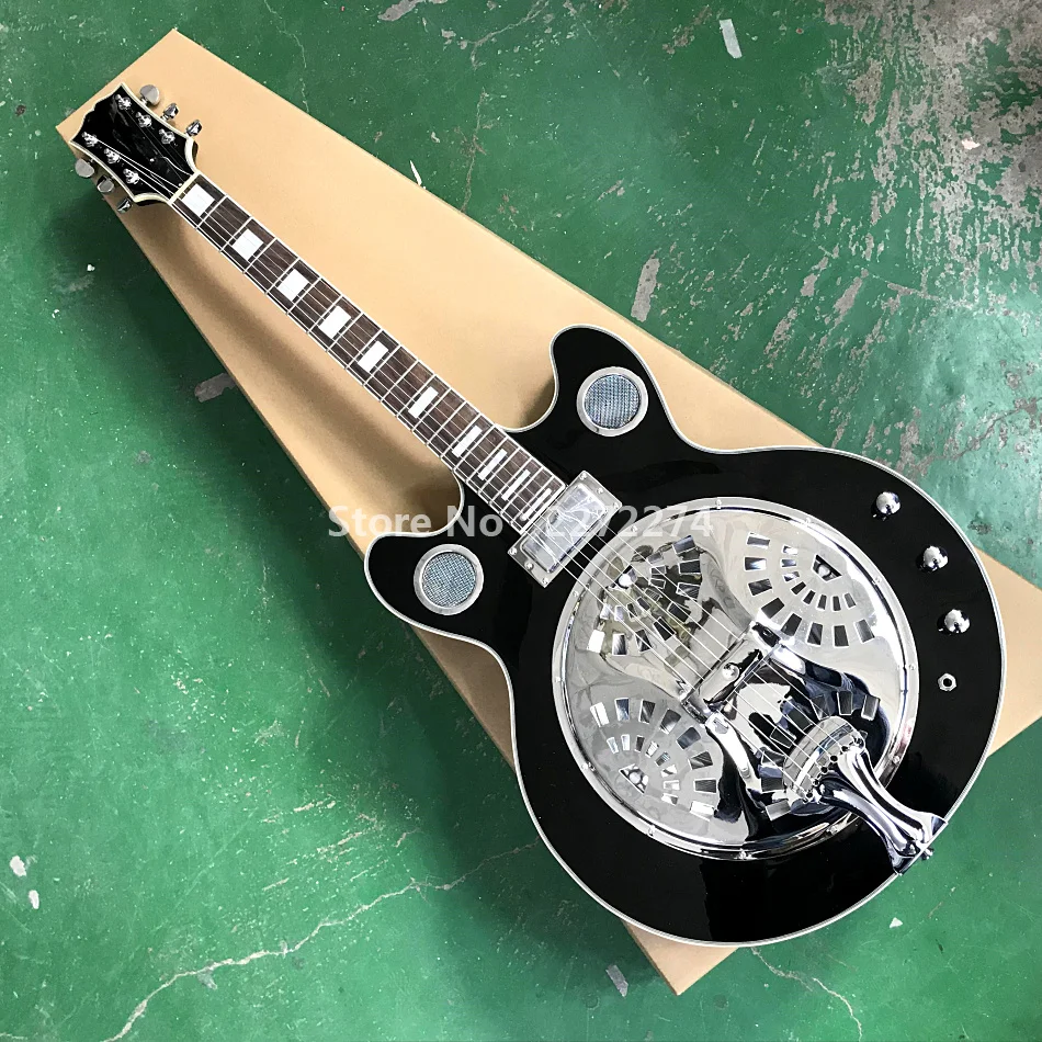 

Black 6-string electric guitar, free of freight