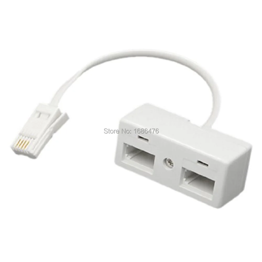 Free shipping 5 pcs Hot Sale Plastic One BT Plug to Two UK Telephone Socket Adapter Splitter Gift | Электроника
