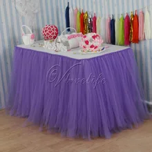 Лавандовая Тюлевая юбка-пачка 100 см x 80 см, юбка-пачка на заказ, юбка для стола в стране чудес, Свадебный день рождения, детский душ вечерние украшения