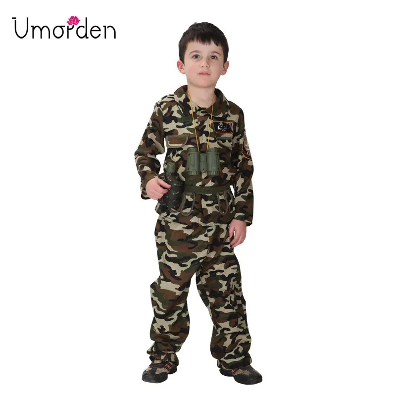 Umorden Purim, карнавальные костюмы на Хэллоуин, Детский костюм спецназа для мальчиков, армейская камуфляжная униформа, солдат, косплей