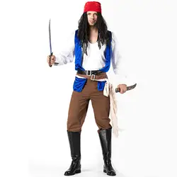 Новое поступление Хэллоуин пират король Джек Для мужчин роль играет костюм экспорт пират Косплэй мужской костюм пирата L1862188