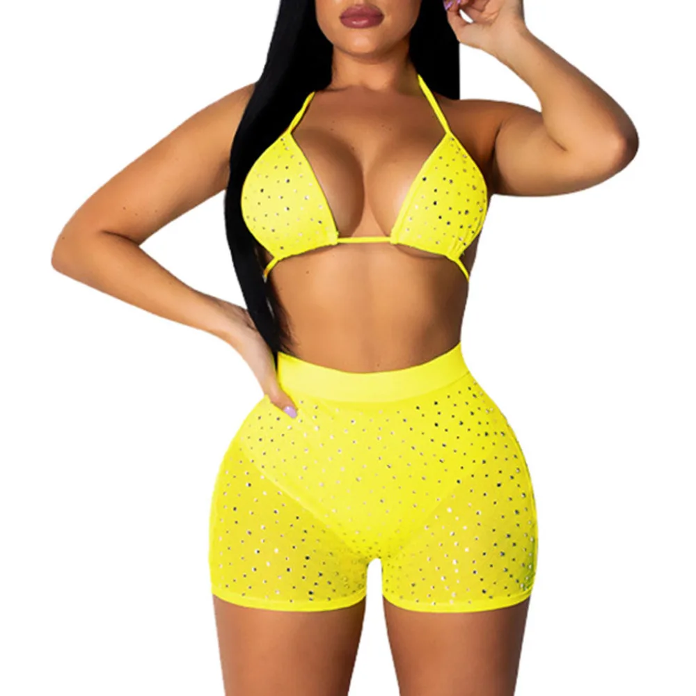 2019 woman tulle bikini suit summer sexy beachwear swimsuit push up Quick drying breathable bikinis e fatos de banho 40M24 (4)