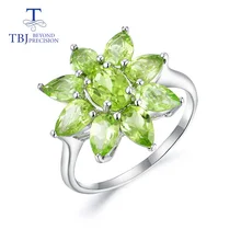 Женское кольцо с натуральным Перидотом tbj украшение из драгоценных