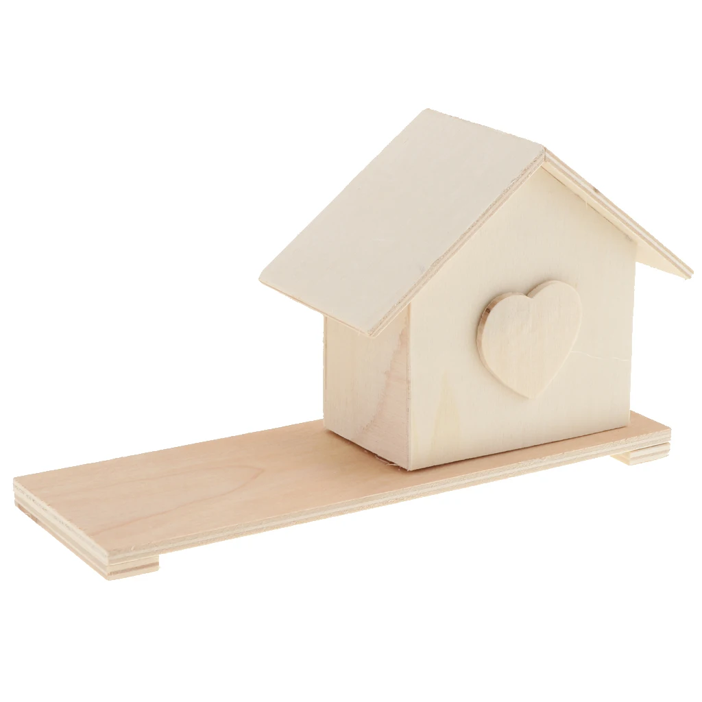 Special Design Money Boxes Wooden Basket House Pen Container Pattern handmade wooden Craft For Painting Popular Kids Gifts