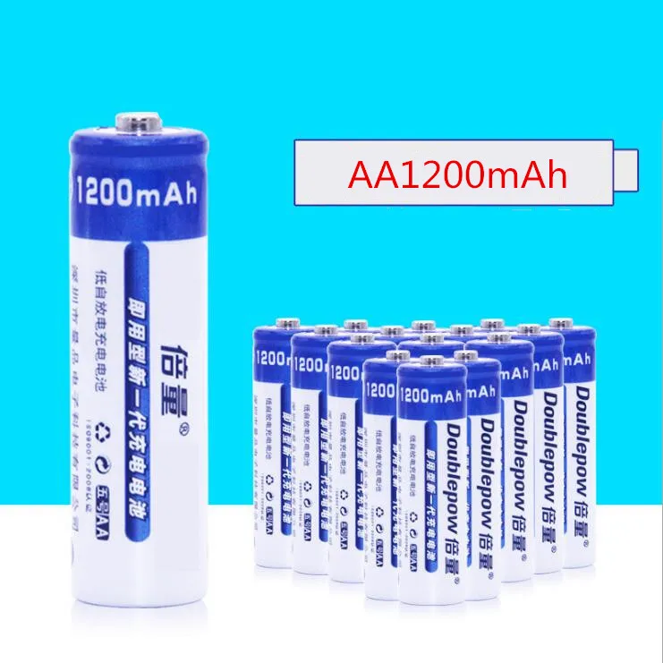 

Doublepow 12pcs AA 1200mAh Battery 1.2V Rechargeable Ni-MH Toy telecontrol battery Give a battery charger
