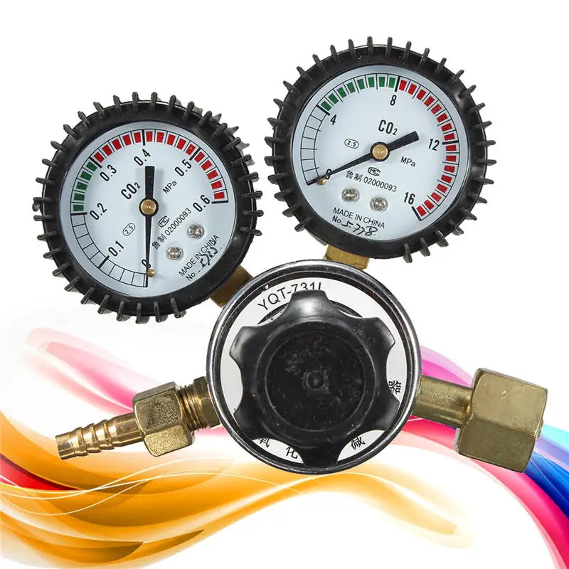 

1pc Argon CO2 Gauges Pressure Reducer Mig Flow Meter Control Valve Dual Gauge Welding Regulator