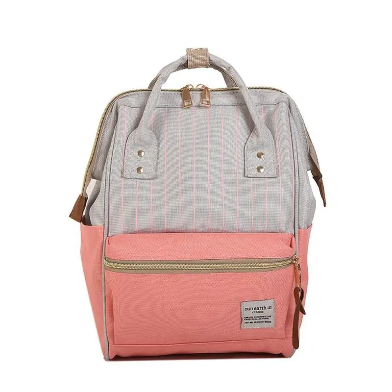 Хит, цветная полосатая дорожная сумка для женщин, рюкзаки, школьные сумки, Холщовый большой ранец, Sac A Dos Mochila Feminina Mujer Sac A основной - Цвет: A  Vertical Pink