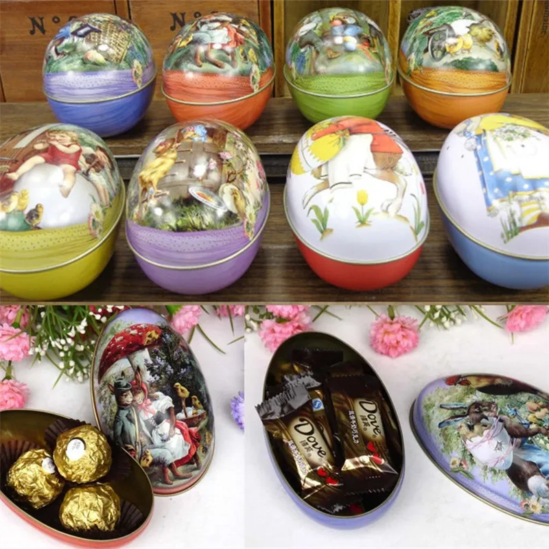 4pcs-Random-Mix-Easter-Bunny-Chick-Printing-Alloy-Metal-Trinket-Tin-Easter-Eggs-Shaped-Candy-Box