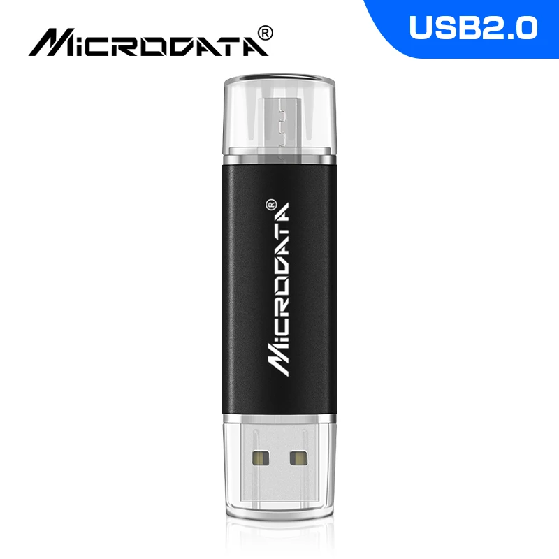 Большая скидка usb 2,0 флеш-накопитель 4 ГБ 8 ГБ 16 ГБ usb флеш-накопитель OTG металлическая Флешка 32 Гб 64 Гб карта памяти 128 ГБ usb для телефона/ПК - Цвет: Черный