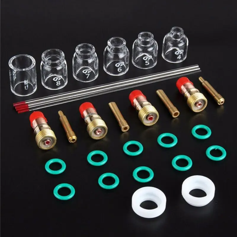 

Accessory TIG Welding kit Supplies Seal rings Electrode Slot Joint Tungsten needle Replacement 30pcs For WP17 18 26