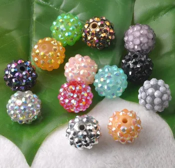 

loose bracelet+Free Shipping+Gift.10*12 mm mix 20 Color Fashion DIY Resin crystal ball Beads fit OXE Basketball u4342