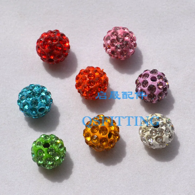 

10PCS DIY Fashion Jewelry Accessory Austria Rhinestone Round Beads 10MM Crystal Balls Bracelet Making Findings Mix Color