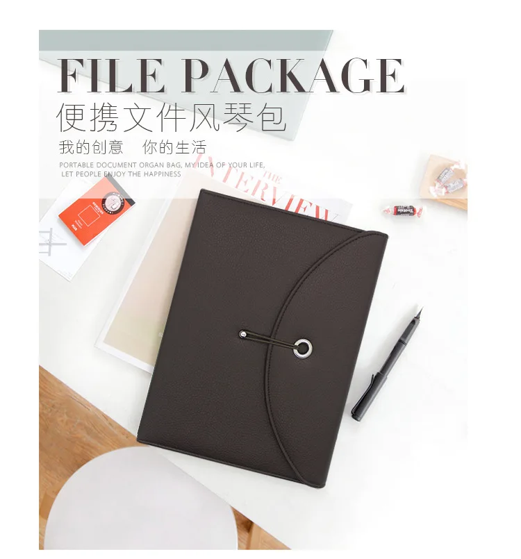Leather Conference Folder Business File Travel Meeting Holder Daily Office Envelope Organ Bag A4 Size (1)