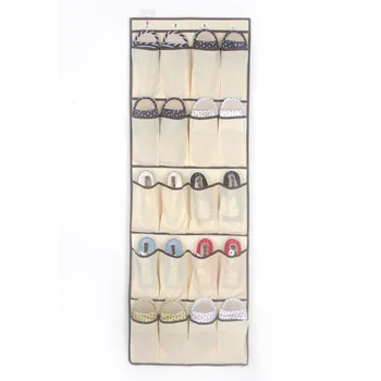 

20 Pockets Plastic Hanging Shoe Organizer Rack Storage Space Saver Door Free Nail Bedroom Tie Waistband Holder Closet