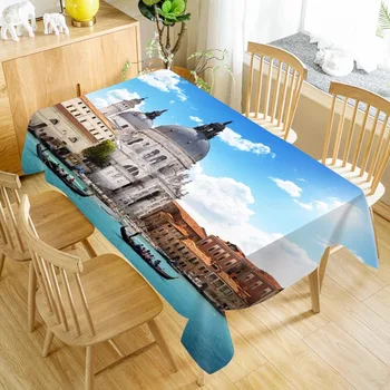 

Venice City Scenery Table Cloth Oxford Print Waterproof Oilproof Home Rectangular Party Table Cover 100X140cm/140X250cm