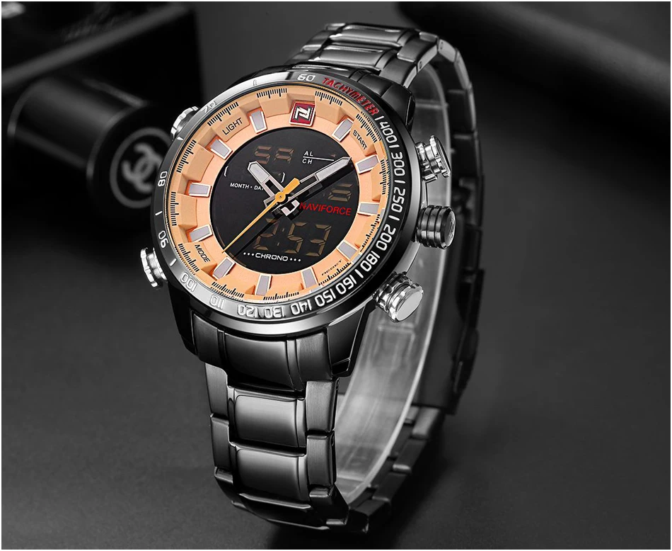 NAVIFORCE Mens Quartz Analog Watch Luxury Fashion Sport Wristwatch Waterproof Stainless Male Watches Clock Relogio Masculino Sadoun.com