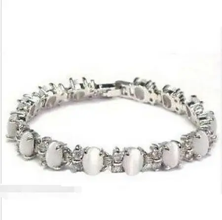 Цена 16new^ ювелирные изделия серебряный белый опал браслет 7,5''