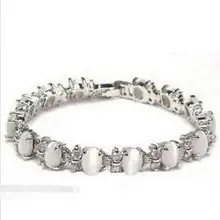 Цена 16new^ ювелирные изделия серебряный белый опал браслет 7,5''