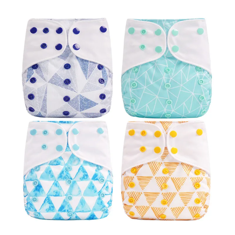 Couches en tissu de poche lavable | Ensemble de 4 pièces, couches réutilisables pour bébés de 0-2 ans de 3 à 15kg