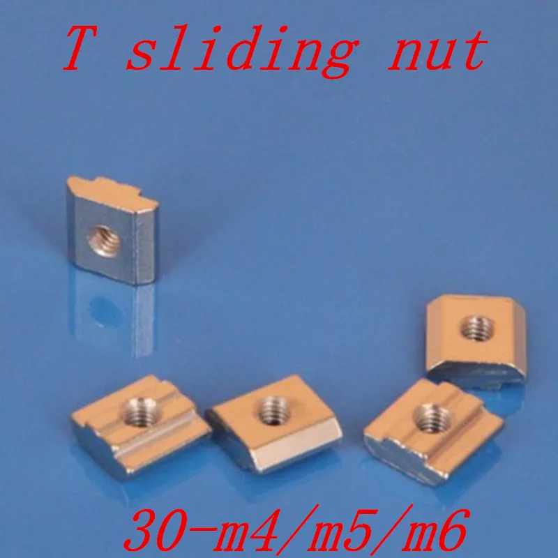 10 шт./лот M4 M5 M6 M8 слот T скользящая гайка для 3030 профильного слота алюминиевая