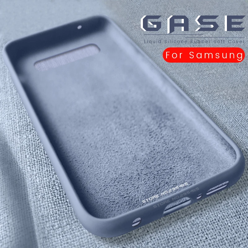 

For Samsung Note 10Plus Case Liquid Silicone Soft Cover Cases For Samsung Galaxy S10e S10 S9 S8 Note 9 8 10 Plus + Coque Fundas