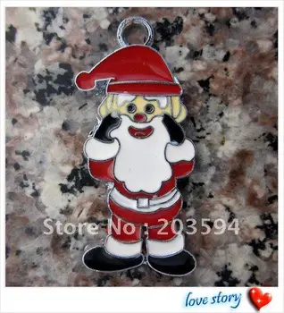 

37*18mm Santa Claus Charms Pendants enamel charms key charms