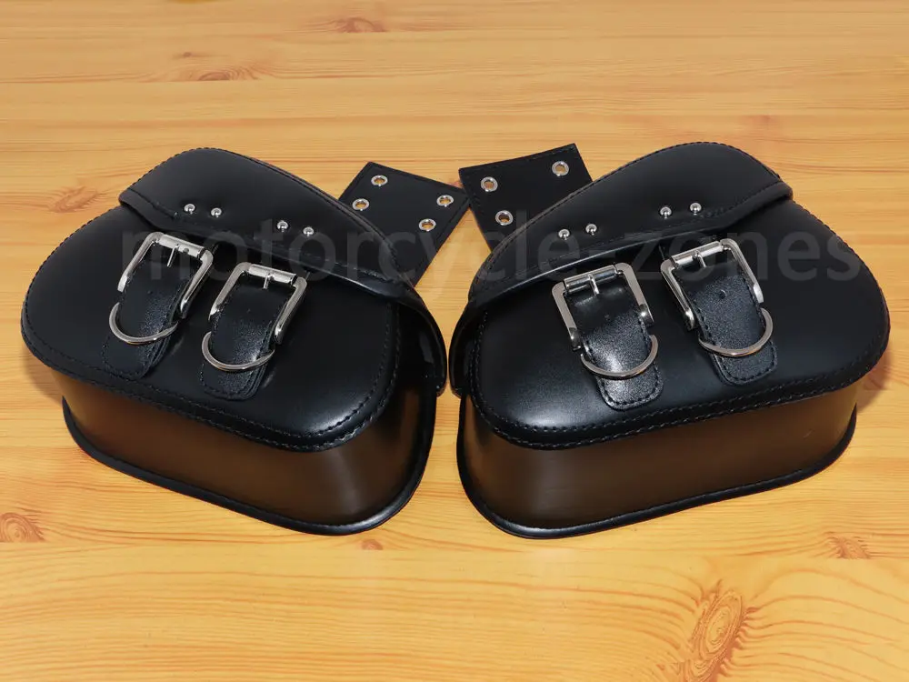 

Black Universal Motorbike Parts Left & Right Side Saddle Storage Bags Tool Luggage Pannier For Bobber Chopper Cruiser