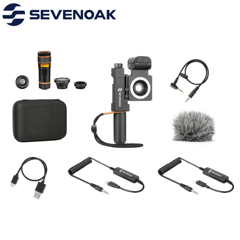  Sevenoak SmartCine+ Video Kit with Stereo Mic & 3.5mm headphone for IOS Android Smartphone Broadcas