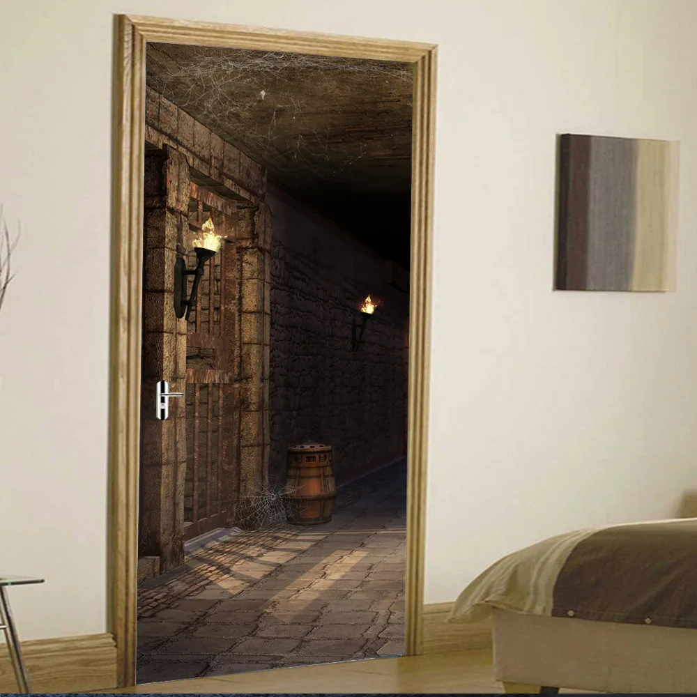 

Door Sticker Bathroom Toilet Door Decal Diy Waterproof Wall Art Vinyl Removable Poster Home Decor