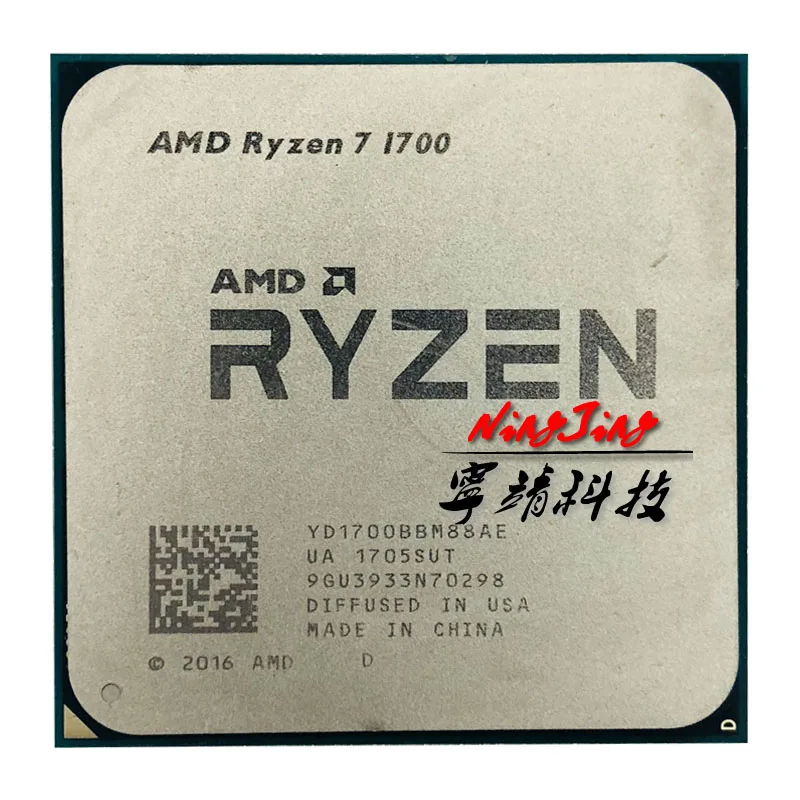 Процессор AMD Ryzen 7 1700 R7 1700 3,0 ГГц, Восьмиядерный процессор шестнадцп 65 Вт YD1700BBM88AE Socket AM4