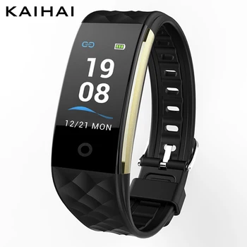 

kaihai H1 color smart bracelet sport ride bike smartband weather band Heart rate monitor remote control photo for iphone