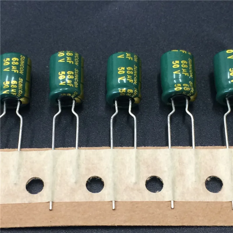 100 шт. 68 мкФ 50 в SUNCON(SANYO) AX серии 8x12 мм 50V68uF низкое сопротивление долговечный